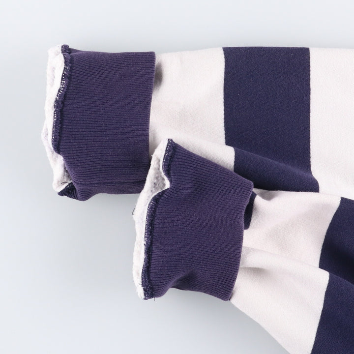 Ralph Lauren POLO by Ralph Lauren Striped Pattern Half-Zip Sweatshirt, Men's Size L cotton white type Vintage Second Hand