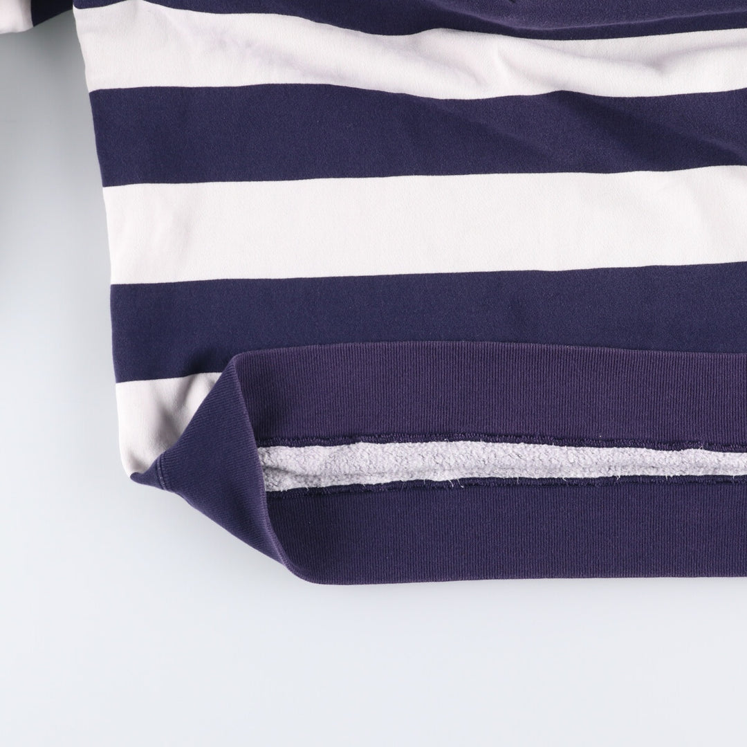 Ralph Lauren POLO by Ralph Lauren Striped Pattern Half-Zip Sweatshirt, Men's Size L cotton white type Vintage Second Hand