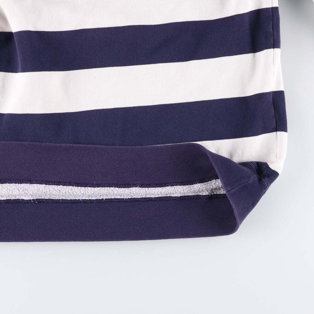Ralph Lauren POLO by Ralph Lauren Striped Pattern Half-Zip Sweatshirt, Men's Size L cotton white type Vintage Second Hand