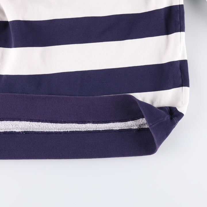 Ralph Lauren POLO by Ralph Lauren Striped Pattern Half-Zip Sweatshirt, Men's Size L cotton white type Vintage Second Hand