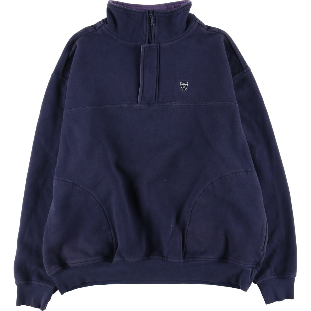 2000'S Nike Golf Half-Zip Sweatshirt, Men's Size XL cotton navy blue type Vintage Second Hand