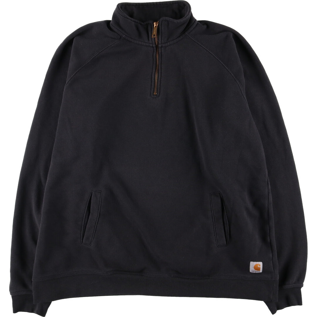 Carhartt Relaxed Fit Half-Zip Sweatshirt, Men's XL cotton black type Vintage Second Hand