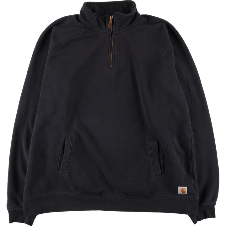 Carhartt Relaxed Fit Half-Zip Sweatshirt, Men's XL cotton black type Vintage Second Hand