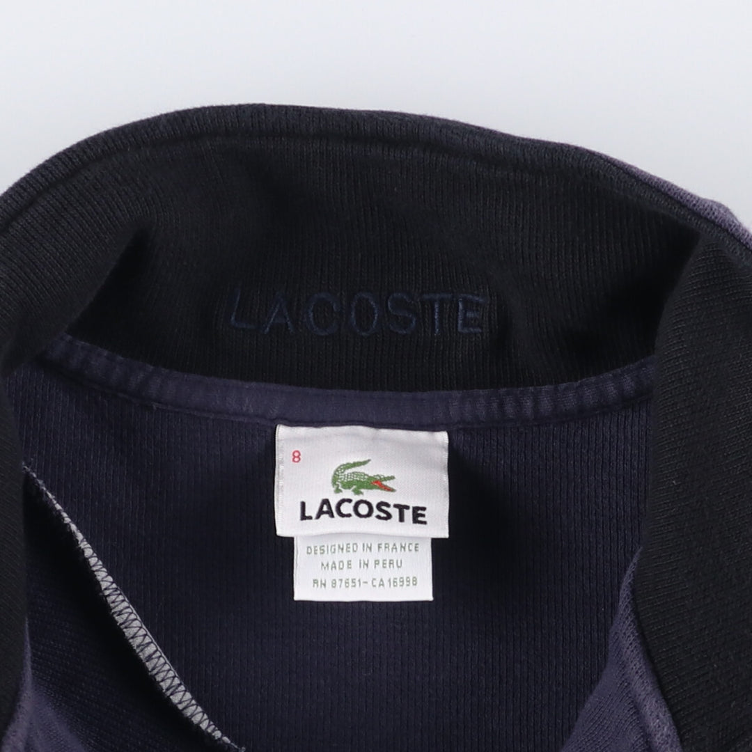 Lacoste Half-Zip Sweatshirt, Men's Size L cotton navy blue type Vintage Second Hand