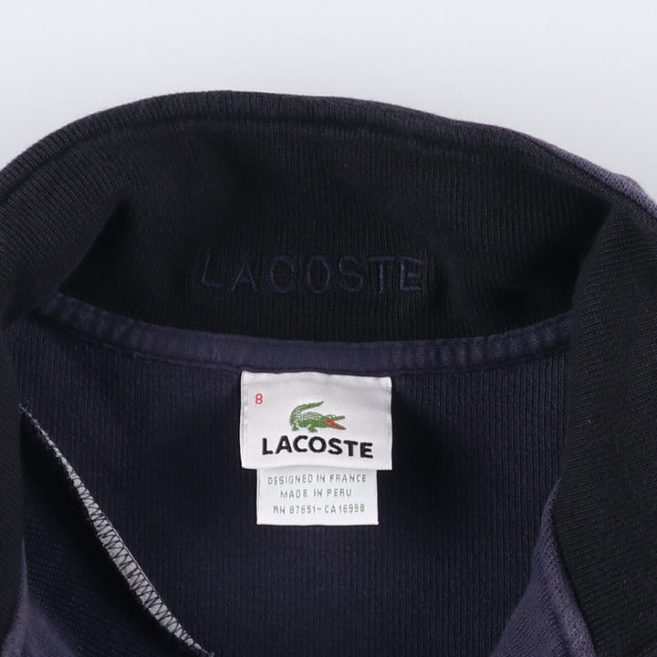 Lacoste Half-Zip Sweatshirt, Men's Size L cotton navy blue type Vintage Second Hand
