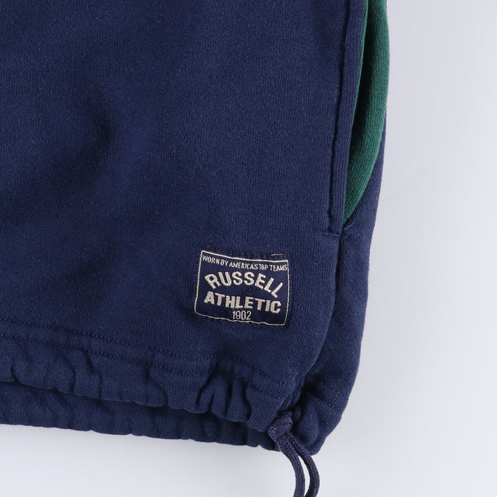 90'S Russell Half-Zip Sweatshirt, Made in USA, Men's XL, Vintage cotton navy blue type Vintage Second Hand