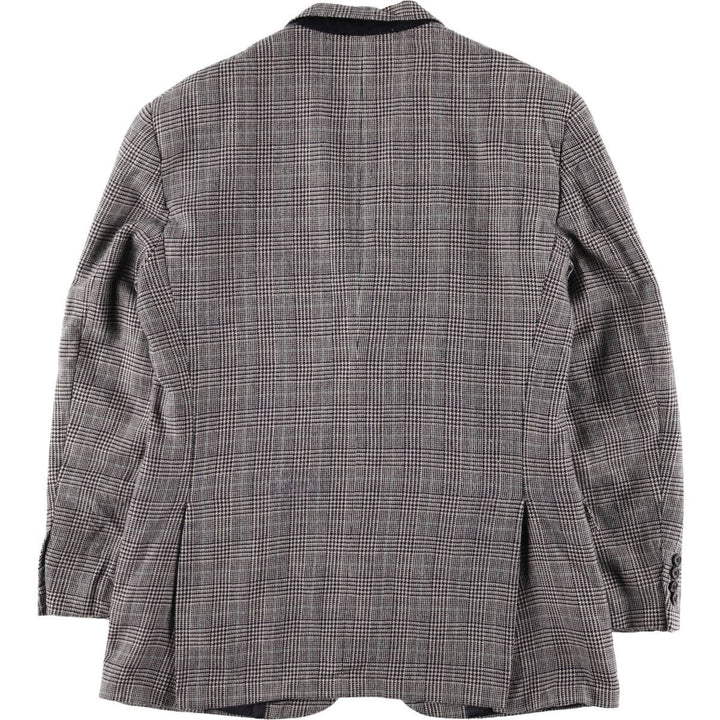 90'S Polo by Ralph Lauren Glen Plaid Wool Tailored Jacket, Made in USA, Men's Size M Lamb wool white type Vintage Second Hand