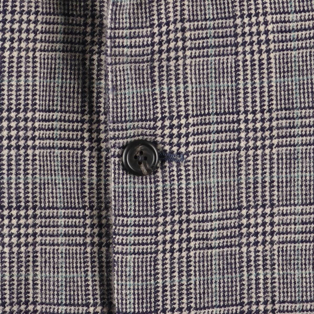 90'S Polo by Ralph Lauren Glen Plaid Wool Tailored Jacket, Made in USA, Men's Size M Lamb wool white type Vintage Second Hand