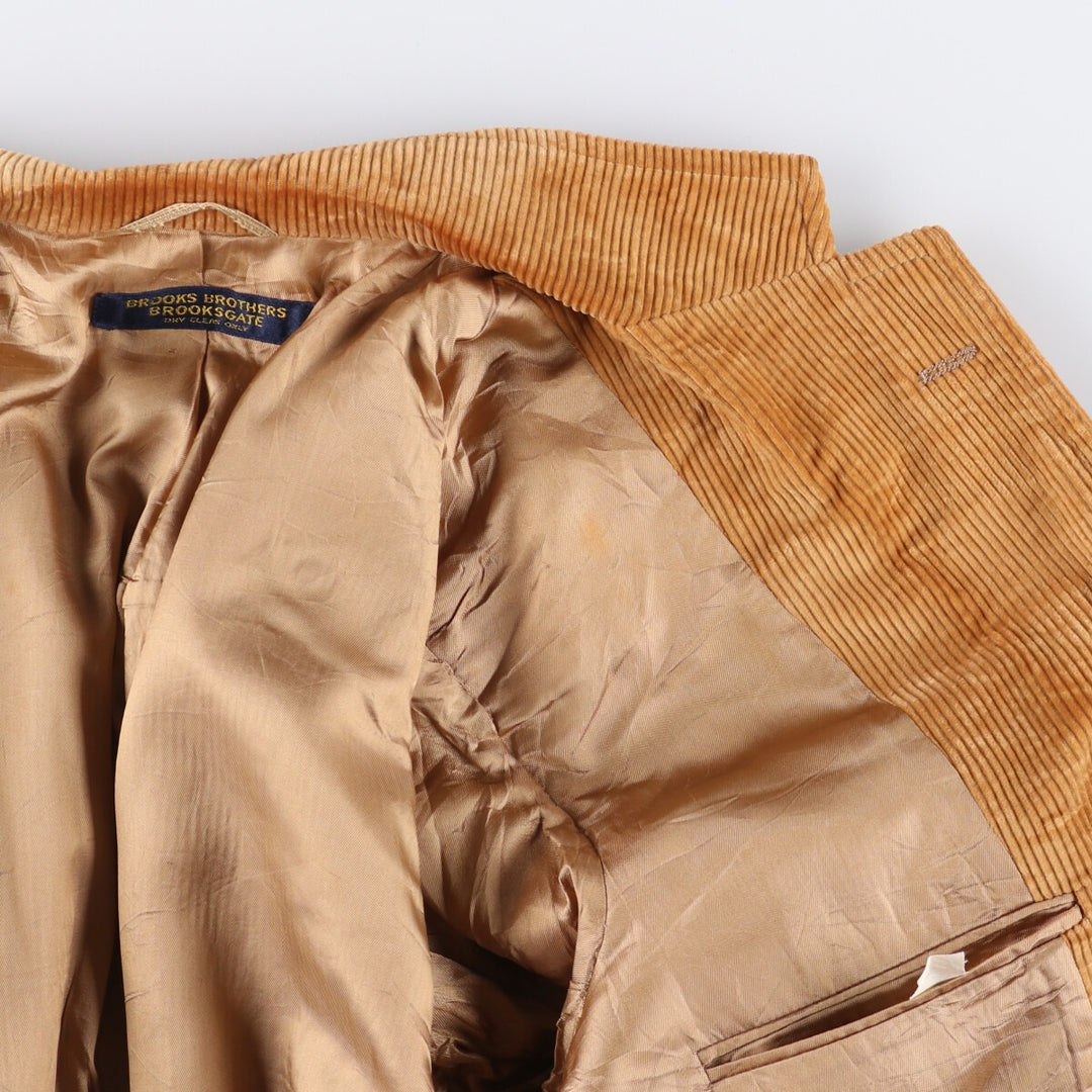 Vintage 1990'S Brooks Brothers BROOKSGATE corduroy tailored jacket, men's size M unclear ocher yellow type Vintage Second Hand