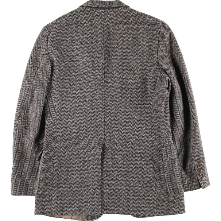 Vintage 1980s-1990'S Ralph Lauren Polo University herringbone tailored jacket, size M, men's wool gray type Vintage Second Hand