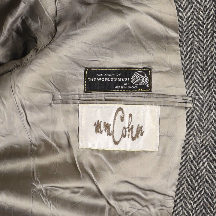 Vintage 1980s-1990'S Ralph Lauren Polo University herringbone tailored jacket, size M, men's wool gray type Vintage Second Hand