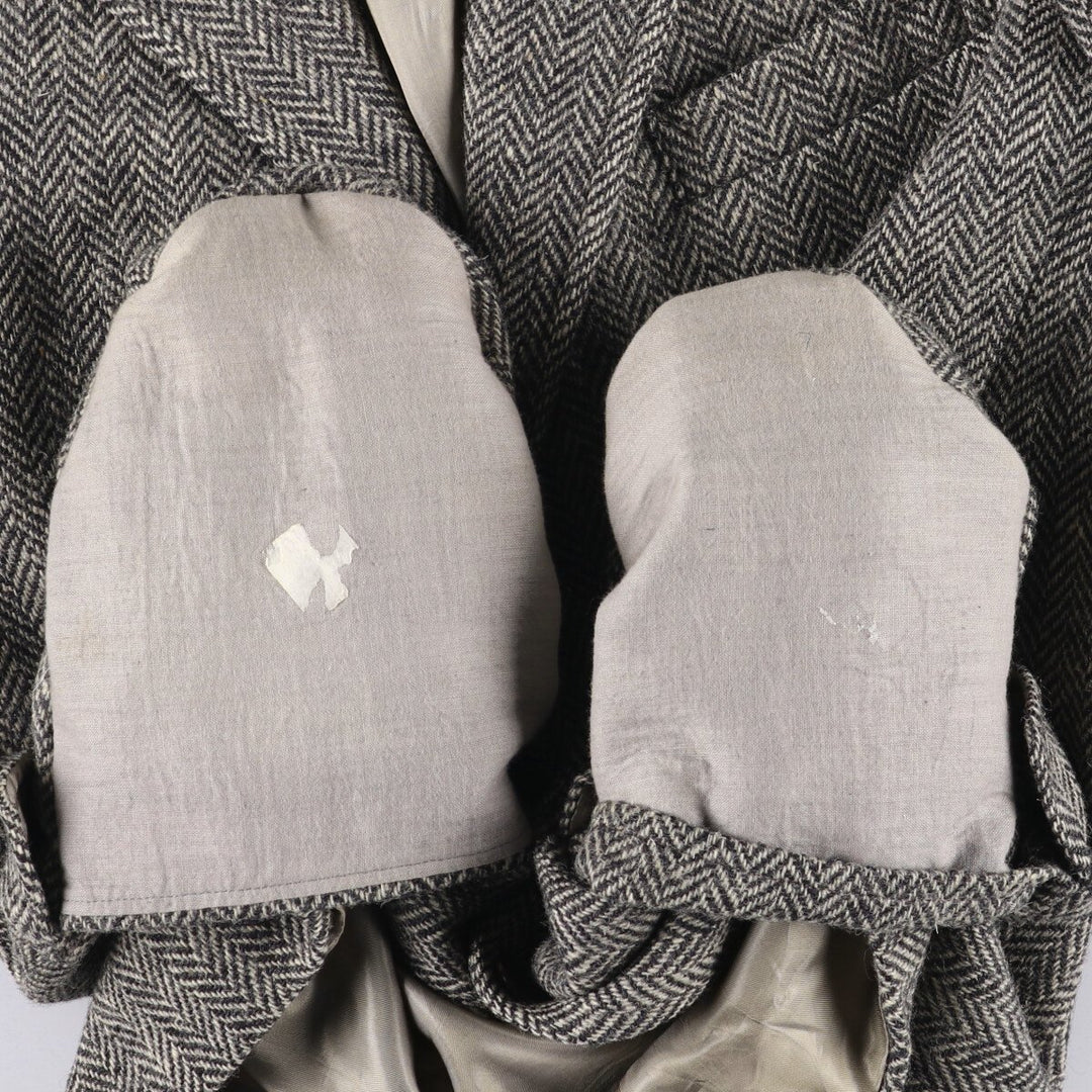 Vintage 1980s-1990'S Ralph Lauren Polo University herringbone tailored jacket, size M, men's wool gray type Vintage Second Hand