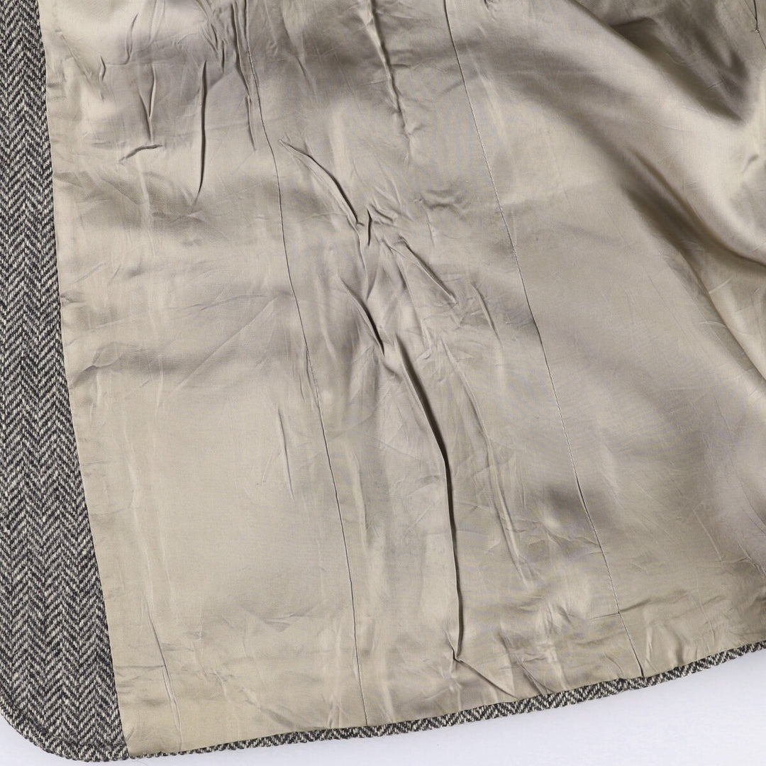 Vintage 1980s-1990'S Ralph Lauren Polo University herringbone tailored jacket, size M, men's wool gray type Vintage Second Hand