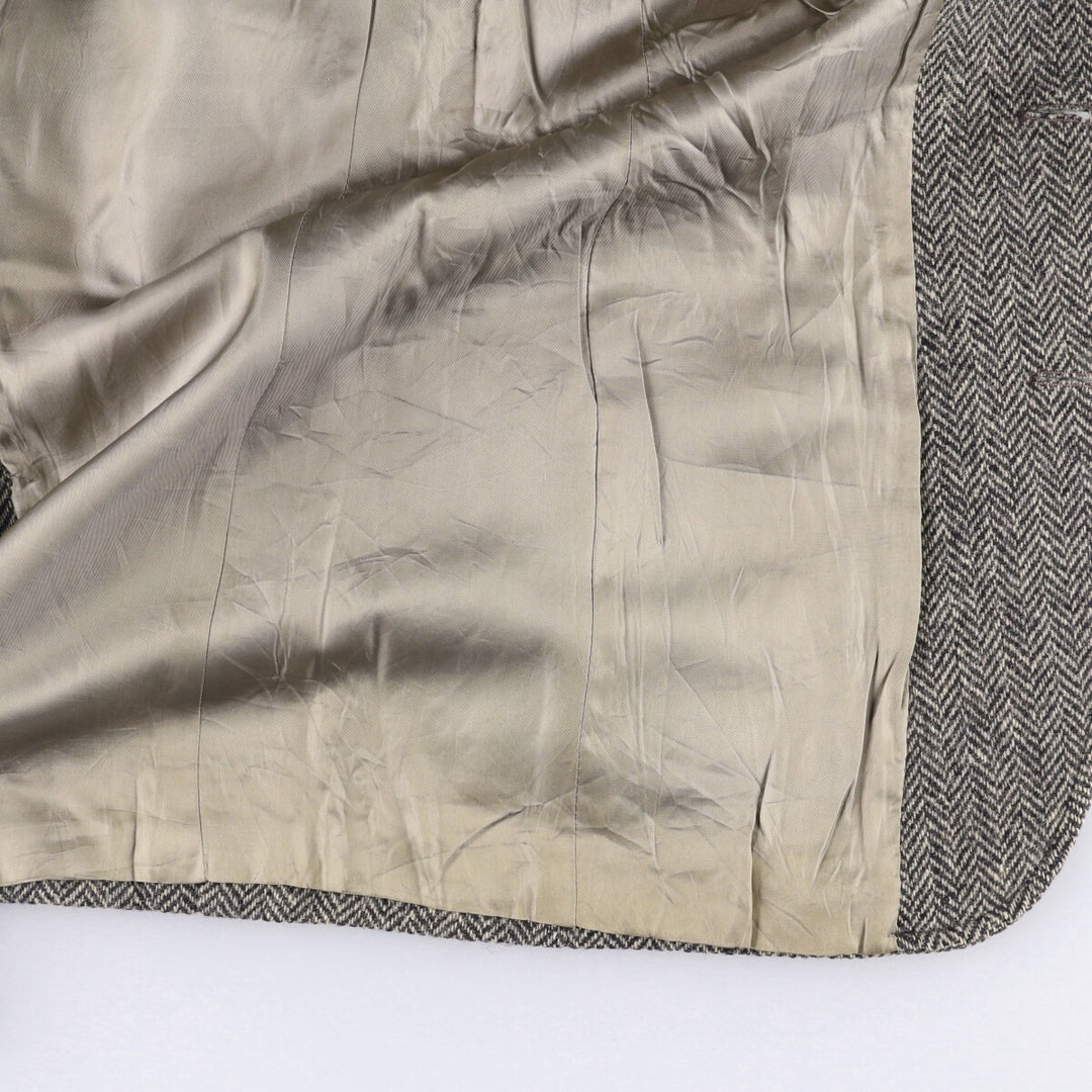 Vintage 1980s-1990'S Ralph Lauren Polo University herringbone tailored jacket, size M, men's wool gray type Vintage Second Hand