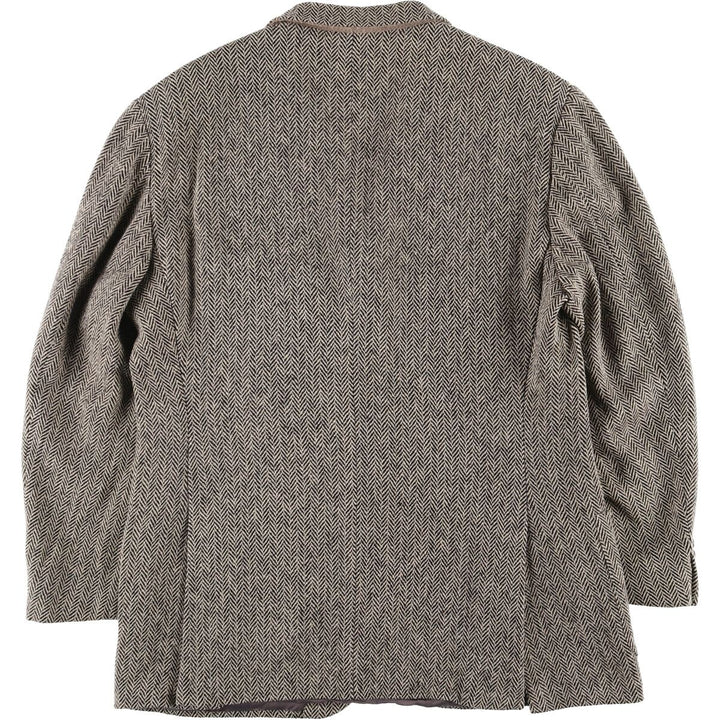 80s-90'S Ralph Lauren POLO by Ralph Lauren Herringbone Wool Tailored Jacket, Made in Italy, Men's Size L wool gray type Vintage Second Hand