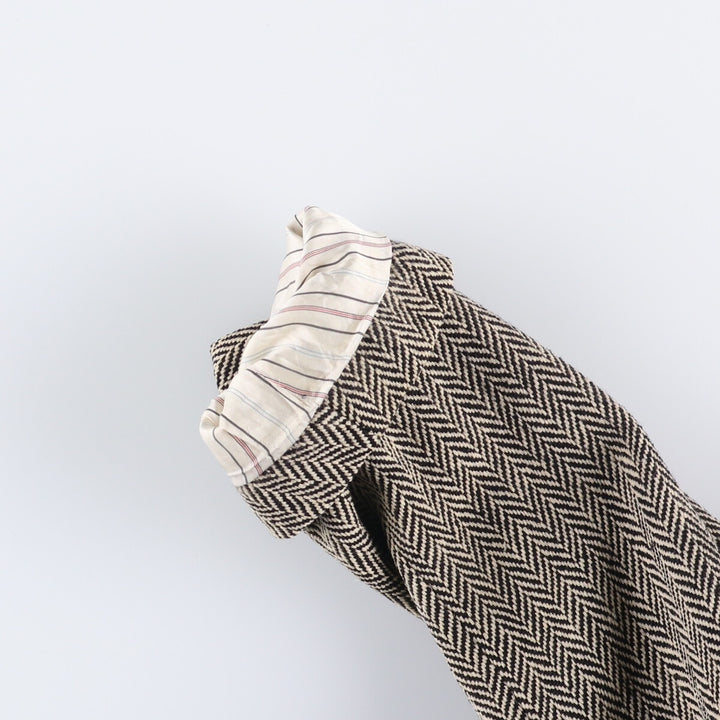 80s-90'S Ralph Lauren POLO by Ralph Lauren Herringbone Wool Tailored Jacket, Made in Italy, Men's Size L wool gray type Vintage Second Hand