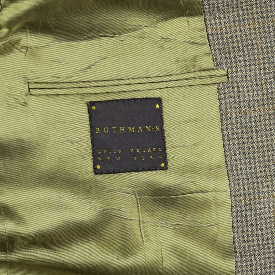 Burberry's BURBERRY LONDON Check Pattern Wool and Silk Tailored Jacket, Made in USA, Men's Size XL silk green type Vintage Second Hand