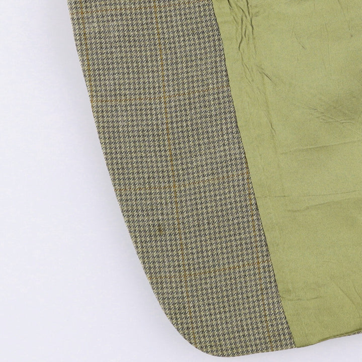 Burberry's BURBERRY LONDON Check Pattern Wool and Silk Tailored Jacket, Made in USA, Men's Size XL silk green type Vintage Second Hand