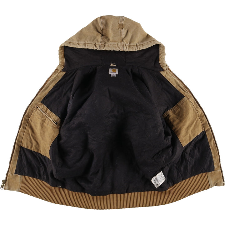 Carhartt Active Jacket Duck Full Zip Hoodie Men's S cotton Beige type Vintage Second Hand