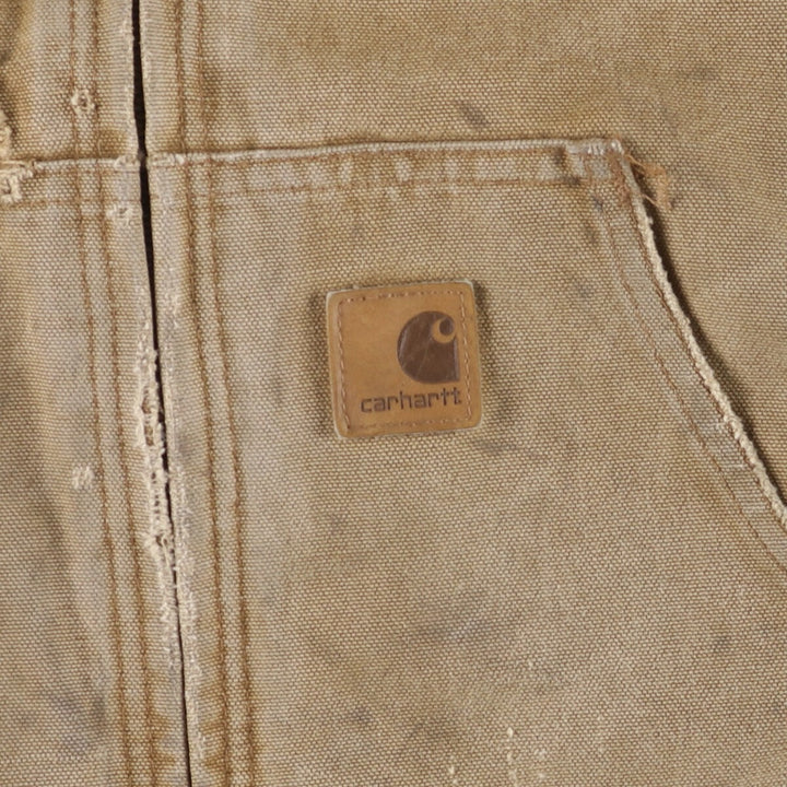 Carhartt Active Jacket Duck Full Zip Hoodie Men's S cotton Beige type Vintage Second Hand