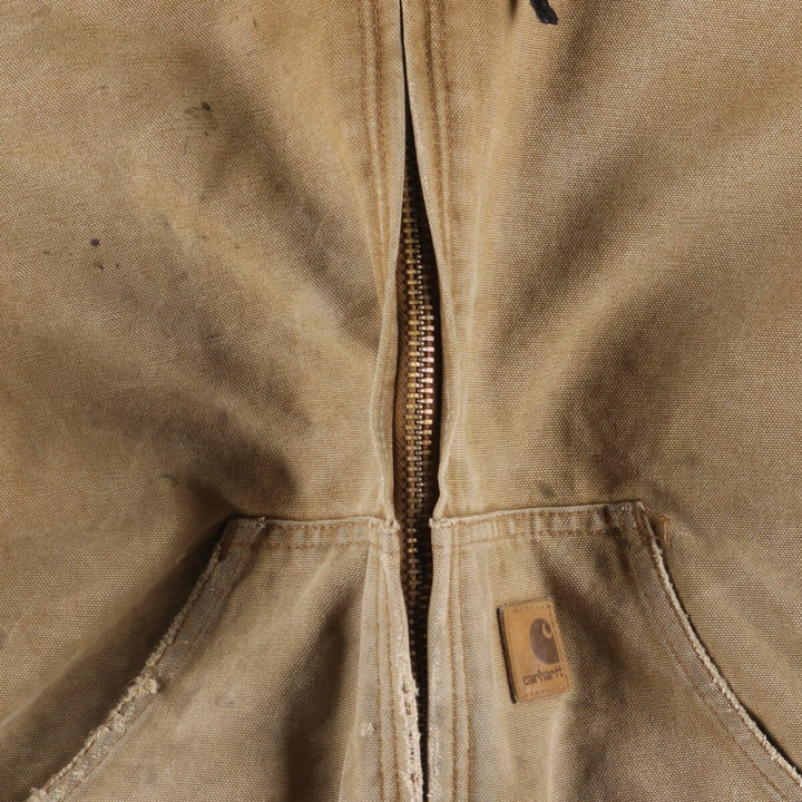Carhartt Active Jacket Duck Full Zip Hoodie Men's S cotton Beige type Vintage Second Hand