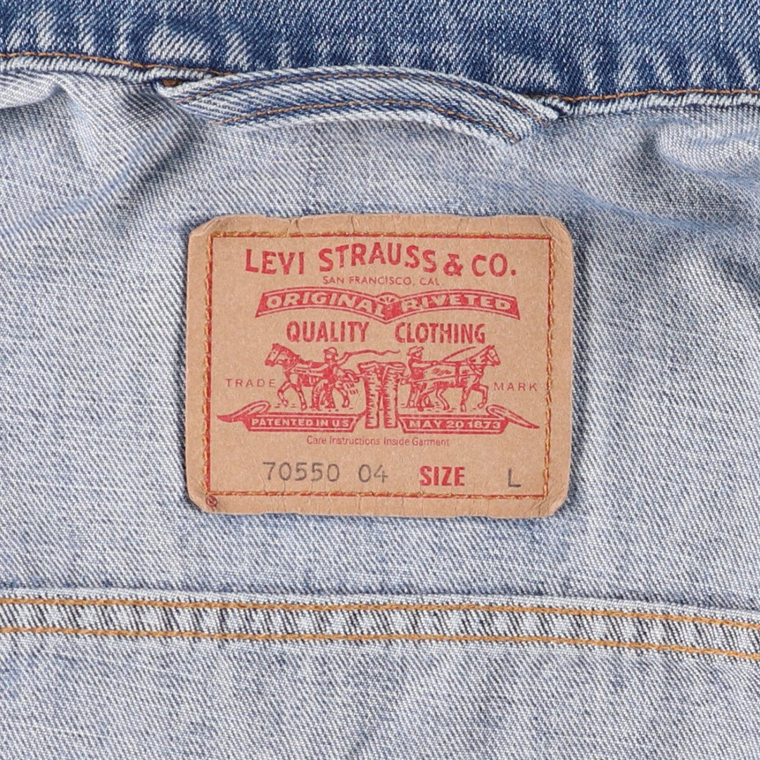 2000'S Levi's 70550-0414 Euro Model Denim Jacket, Men's Size L cotton blue type Vintage Second Hand