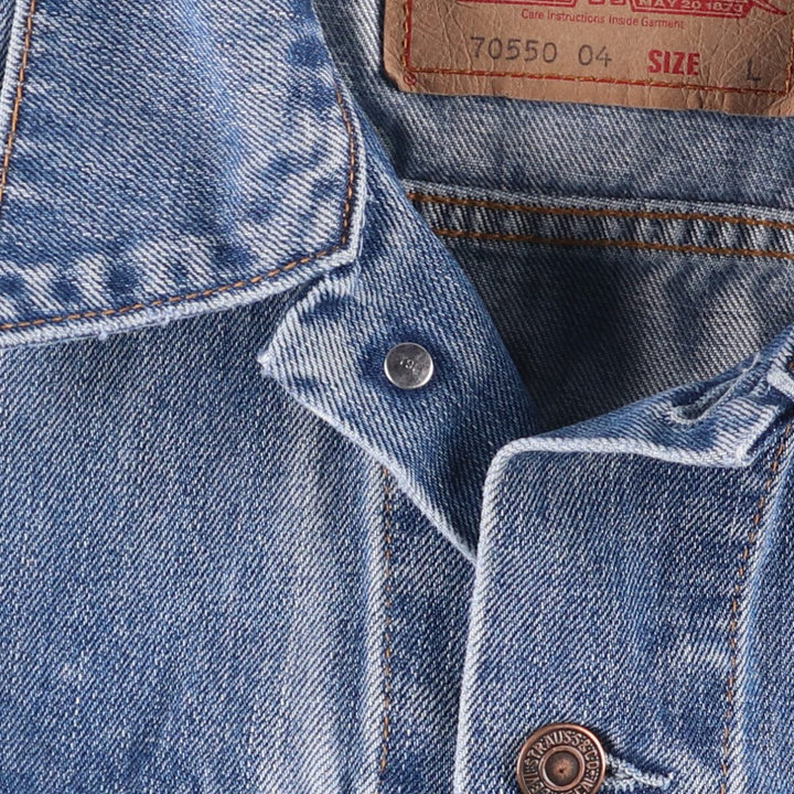 2000'S Levi's 70550-0414 Euro Model Denim Jacket, Men's Size L cotton blue type Vintage Second Hand