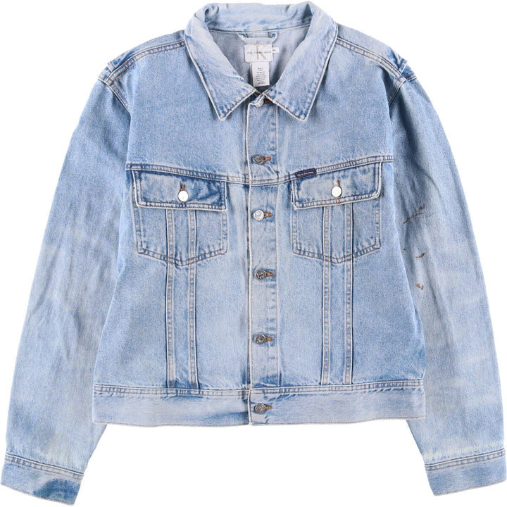 90'S Calvin Klein Jeans Denim Jacket, Made in USA, Men's Size XL, Vintage cotton blue type Vintage Second Hand