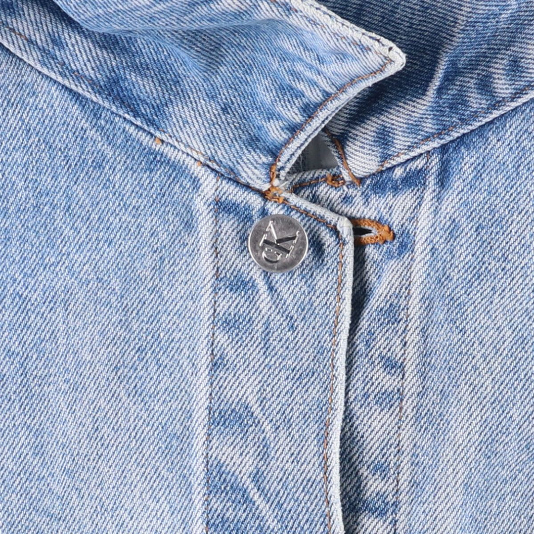 90'S Calvin Klein Jeans Denim Jacket, Made in USA, Men's Size XL, Vintage cotton blue type Vintage Second Hand