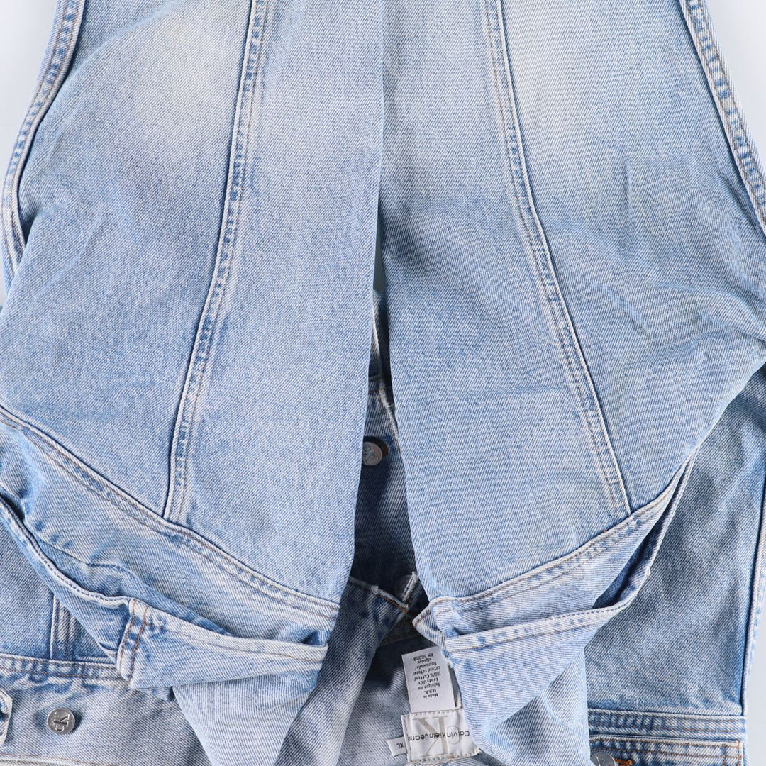 90'S Calvin Klein Jeans Denim Jacket, Made in USA, Men's Size XL, Vintage cotton blue type Vintage Second Hand