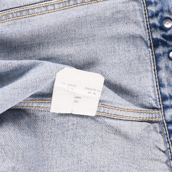 90'S Levi's 70503-0215 Denim Jacket, Men's XXL, Vintage cotton blue type Vintage Second Hand