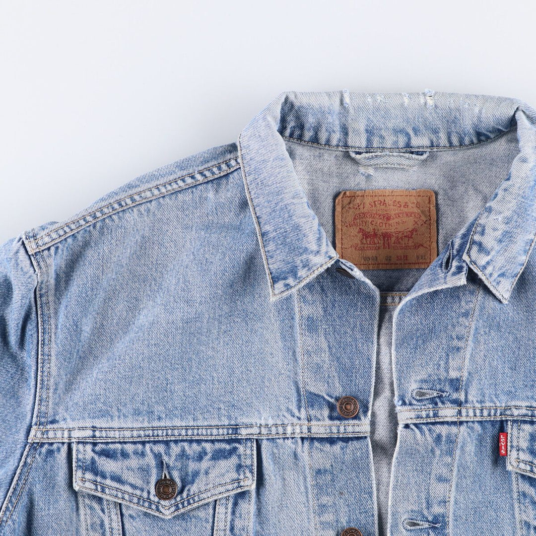 90'S Levi's 70503-0215 Denim Jacket, Men's XXL, Vintage cotton blue type Vintage Second Hand