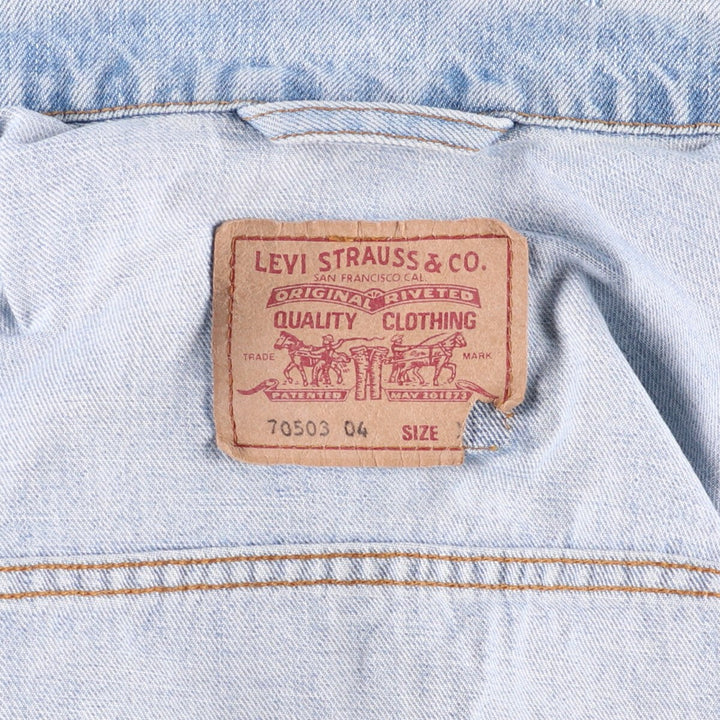 90'S Levi's 70503-0447 Denim Jacket, Men's XXL, Vintage cotton blue type Vintage Second Hand