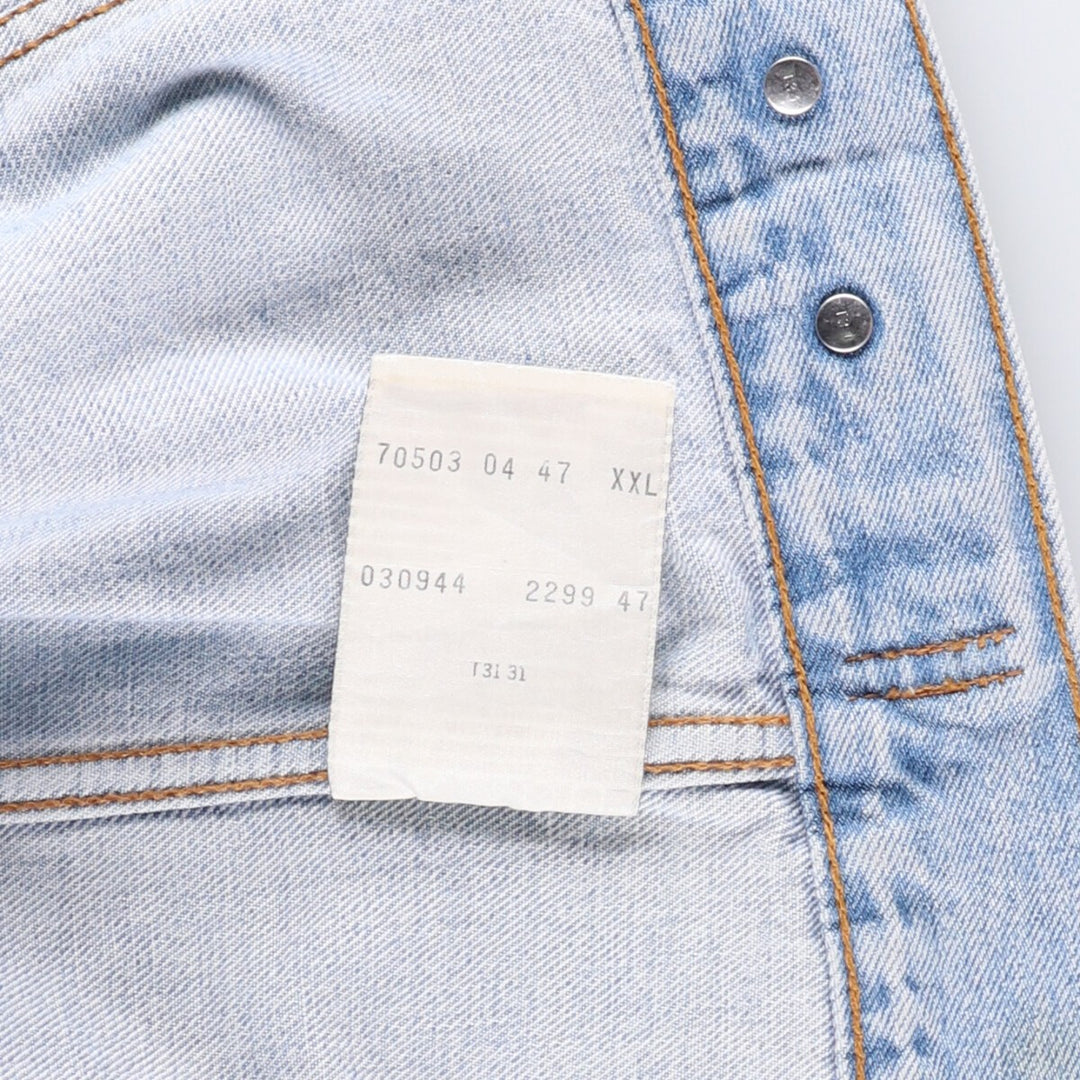 90'S Levi's 70503-0447 Denim Jacket, Men's XXL, Vintage cotton blue type Vintage Second Hand