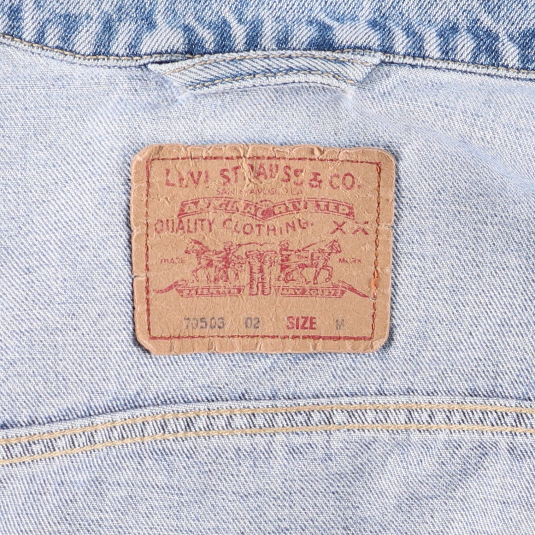 90'S Levi's 70503-0215 Denim Jacket, Men's Size Medium, Vintage cotton blue type Vintage Second Hand