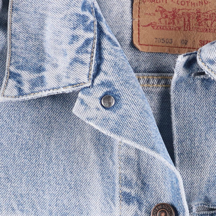 90'S Levi's 70503-0215 Denim Jacket, Men's Size Medium, Vintage cotton blue type Vintage Second Hand