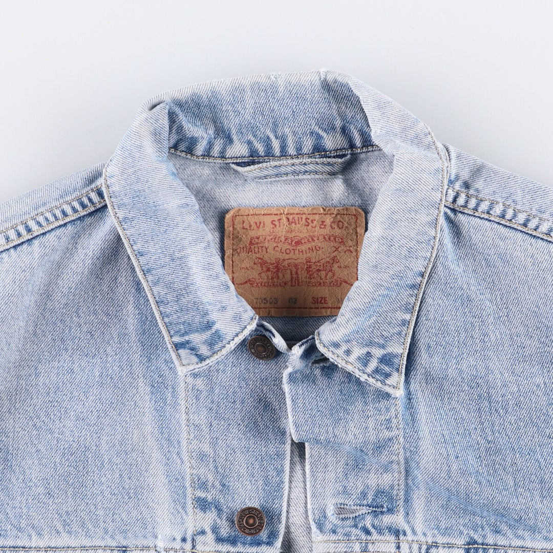 90'S Levi's 70503-0215 Denim Jacket, Men's Size Medium, Vintage cotton blue type Vintage Second Hand