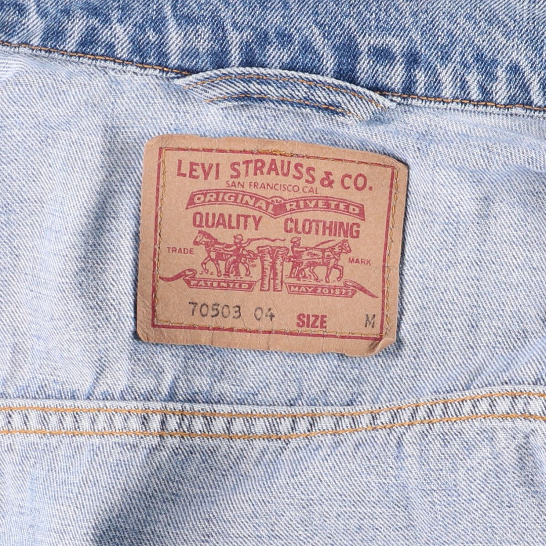 90'S Levi's 70503-0414 Euro Model Denim Jacket, Men's Size Medium, Vintage cotton blue type Vintage Second Hand