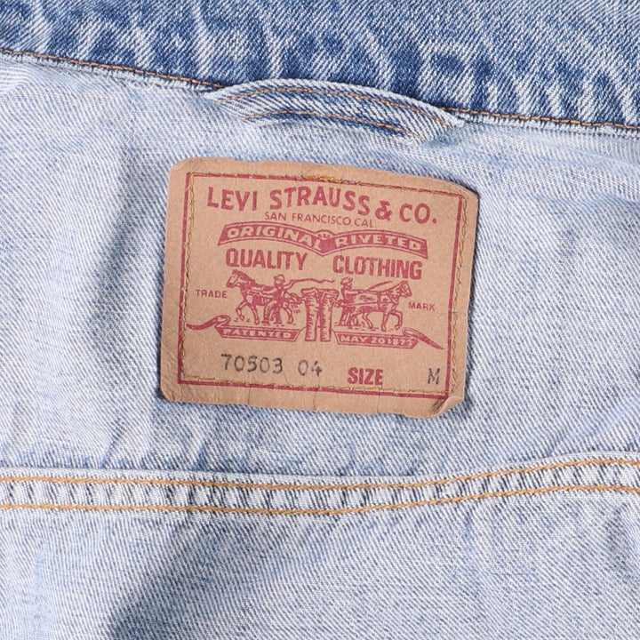 90'S Levi's 70503-0414 Euro Model Denim Jacket, Men's Size Medium, Vintage cotton blue type Vintage Second Hand