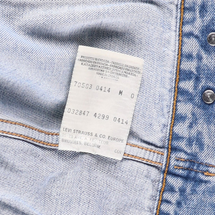 90'S Levi's 70503-0414 Euro Model Denim Jacket, Men's Size Medium, Vintage cotton blue type Vintage Second Hand