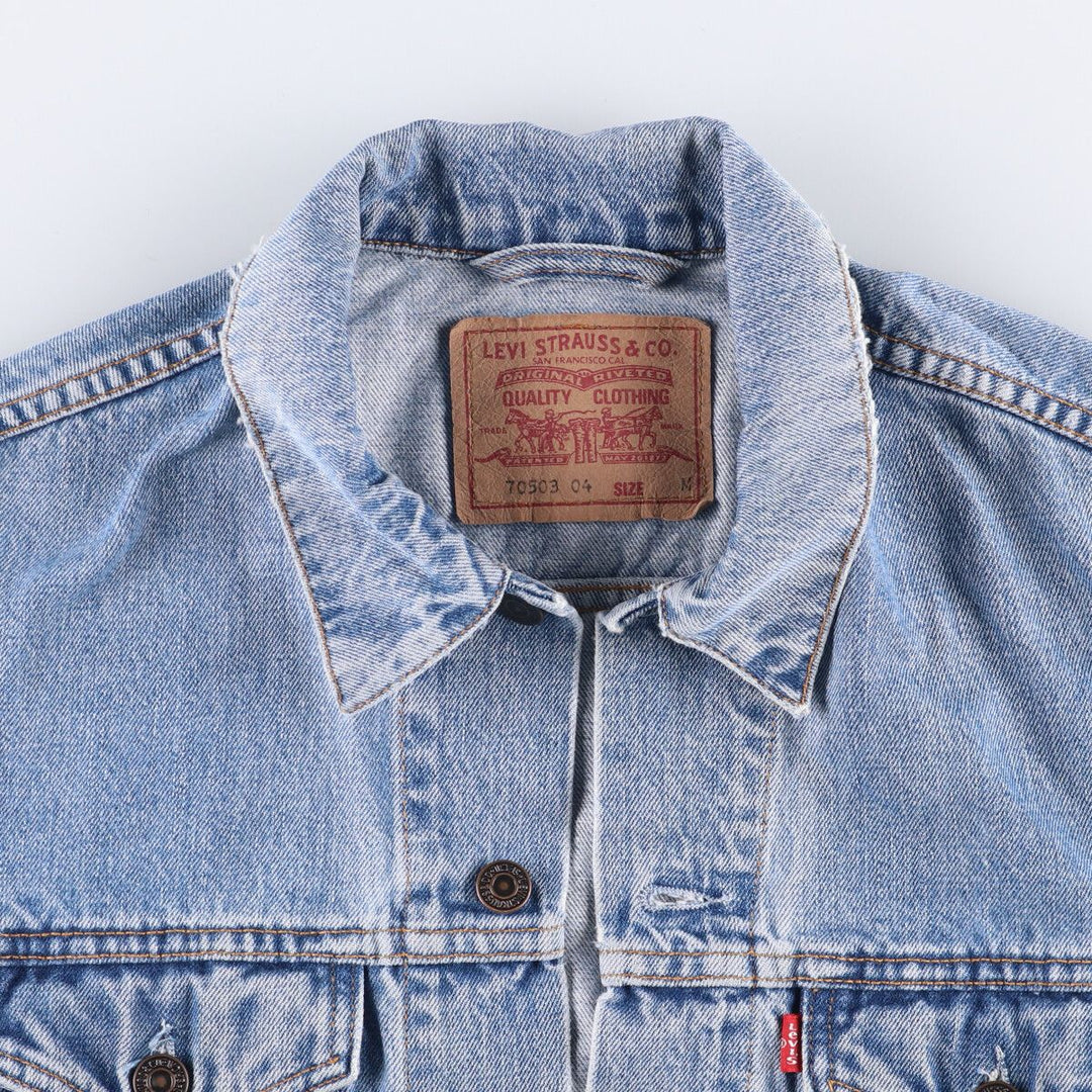 90'S Levi's 70503-0414 Euro Model Denim Jacket, Men's Size Medium, Vintage cotton blue type Vintage Second Hand
