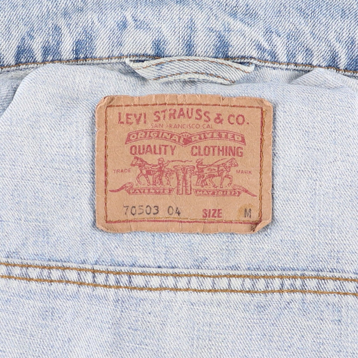 90'S Levi's 70503-0482 denim jacket, denim jacket, men's size M, vintage cotton blue type Vintage Second Hand