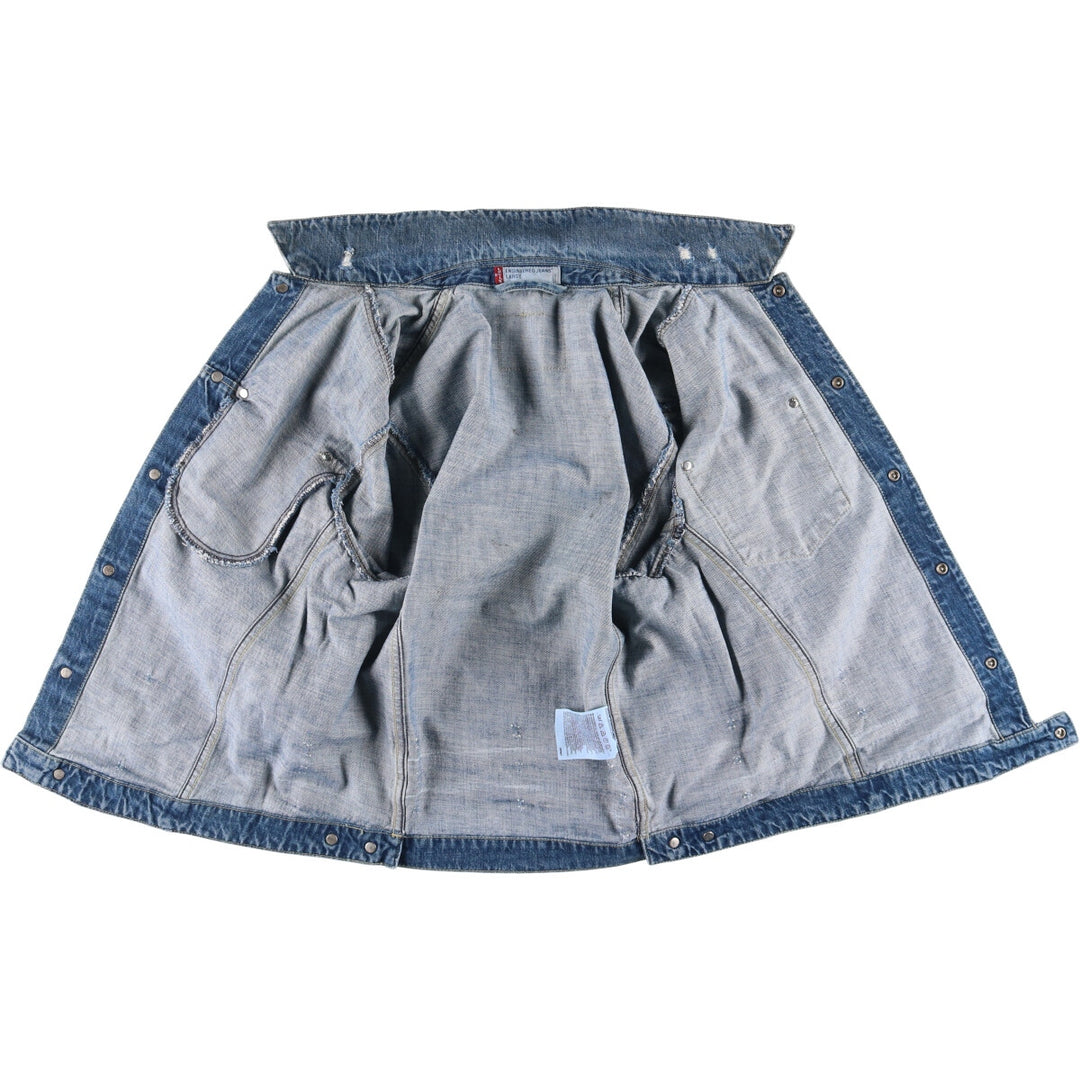 2000'S Levi's ENGINEERED 70100-1655 draped Euro model denim jacket, men's size L cotton blue type Vintage Second Hand