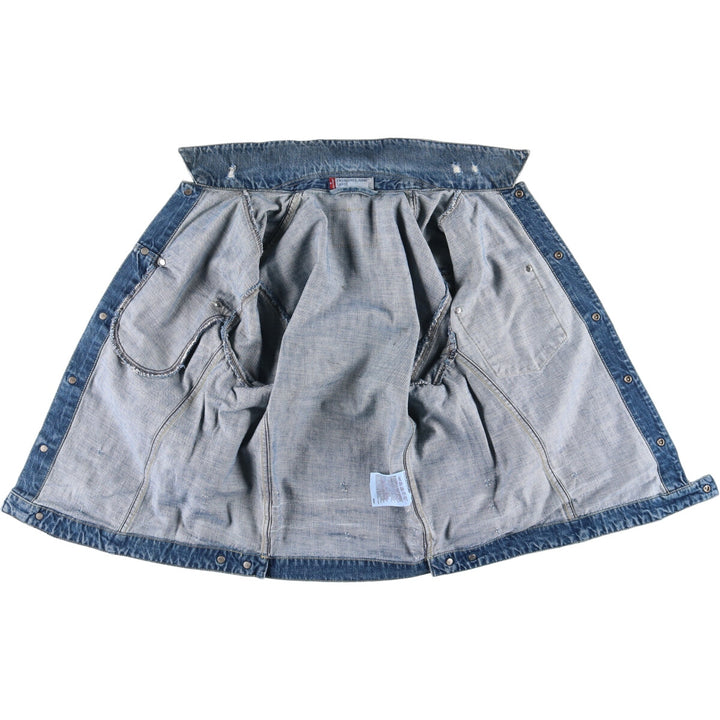 2000'S Levi's ENGINEERED 70100-1655 draped Euro model denim jacket, men's size L cotton blue type Vintage Second Hand