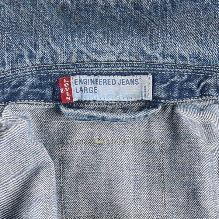 2000'S Levi's ENGINEERED 70100-1655 draped Euro model denim jacket, men's size L cotton blue type Vintage Second Hand