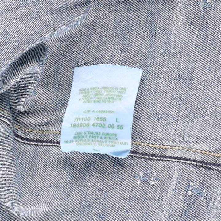2000'S Levi's ENGINEERED 70100-1655 draped Euro model denim jacket, men's size L cotton blue type Vintage Second Hand