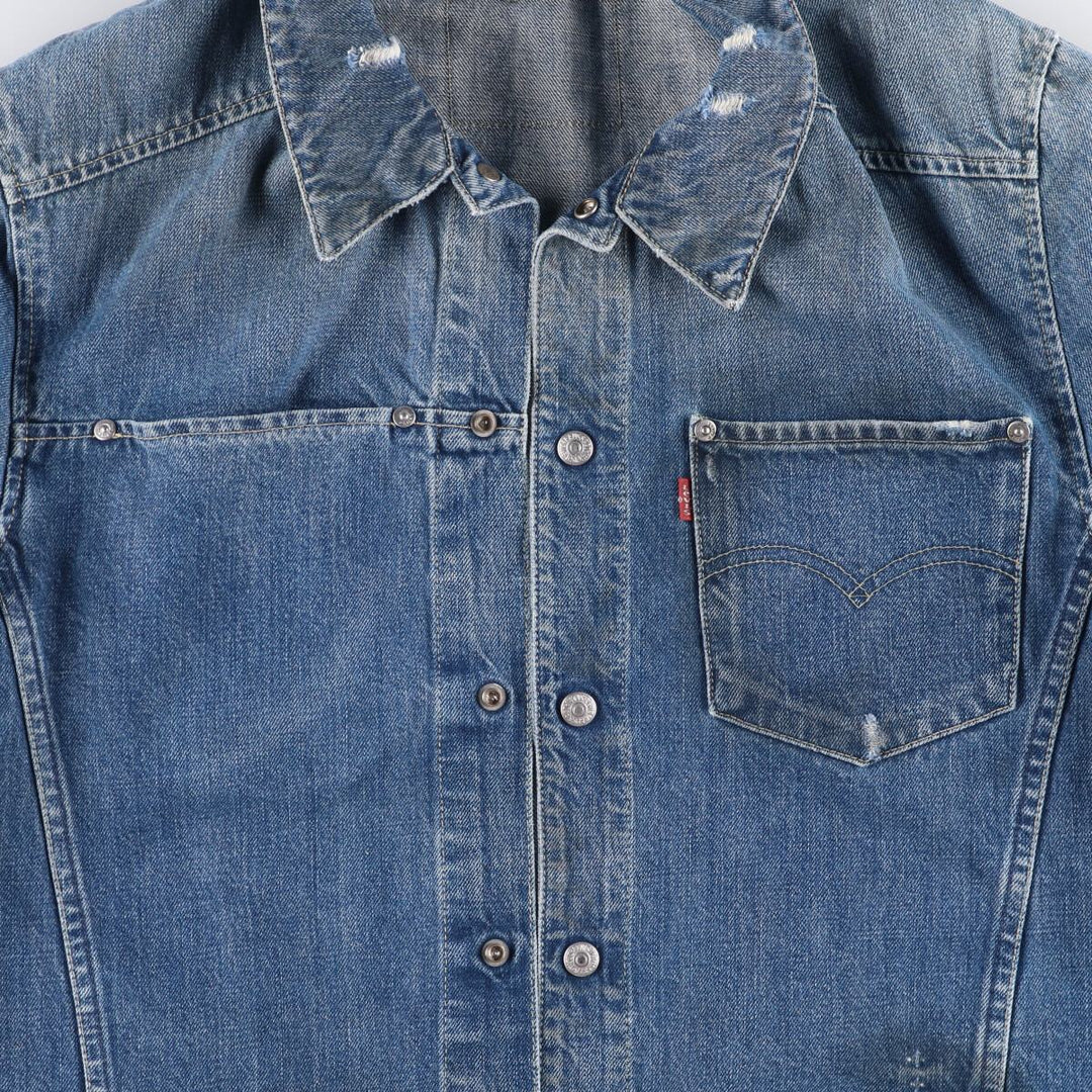 2000'S Levi's ENGINEERED 70100-1655 draped Euro model denim jacket, men's size L cotton blue type Vintage Second Hand