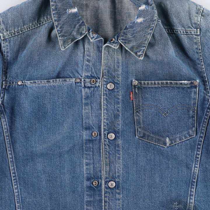 2000'S Levi's ENGINEERED 70100-1655 draped Euro model denim jacket, men's size L cotton blue type Vintage Second Hand