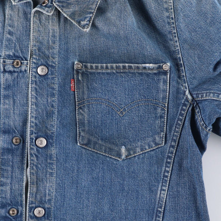 2000'S Levi's ENGINEERED 70100-1655 draped Euro model denim jacket, men's size L cotton blue type Vintage Second Hand