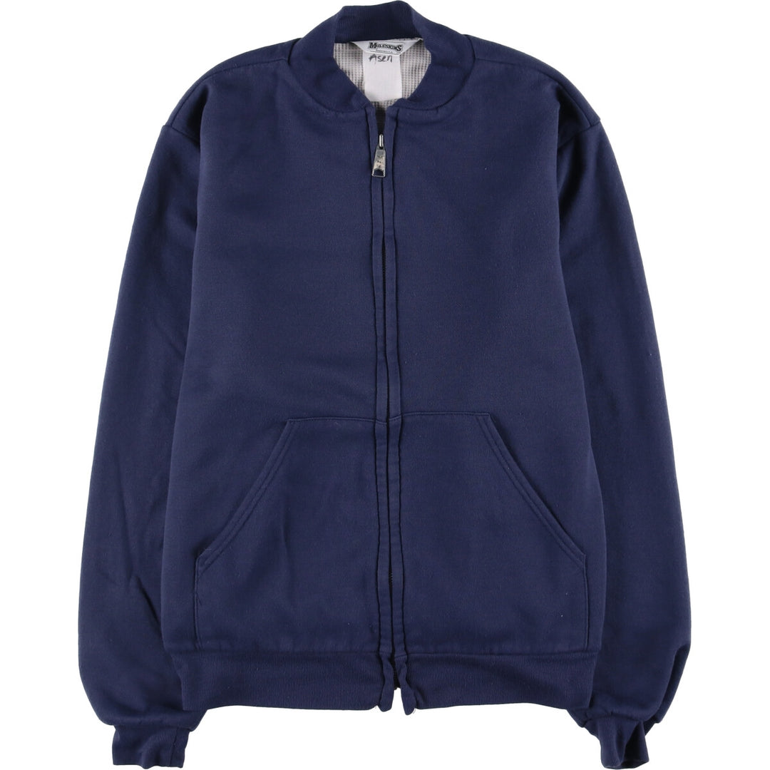 Vintage 90'S MULESKINS full-zip sweatshirt, made in the USA, size M, men's unclear Navy blue Vintage Second Hand